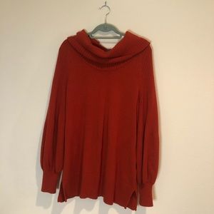 Anthropologie Burnt Orange Cowl Sweater - Size M